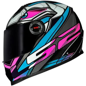 Capacete LS2 FF358 Xdron - Branco/Rosa/Azul Cyan