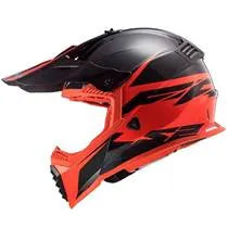 Capacete LS2 MX437 Fast Roar - Preto/Vermelho