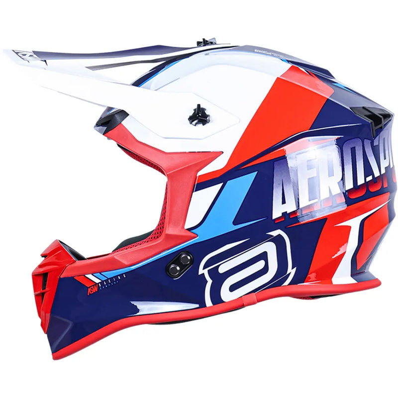 Capacete ASW R3 Evade - Azul/Vermelho/Branco