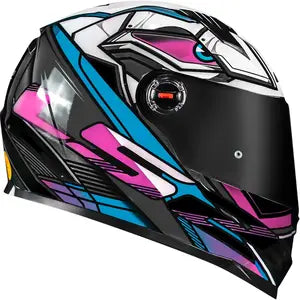 Capacete LS2 FF358 Xdron - Branco/Rosa/Azul Cyan