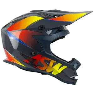 Capacete ASW Fusion Hubble - Cinza/Amarelo/Vermelho