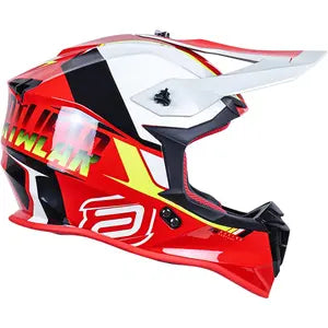 Capacete ASW R3 Evade - Vermelho/Preto/Cinza/Amarelo