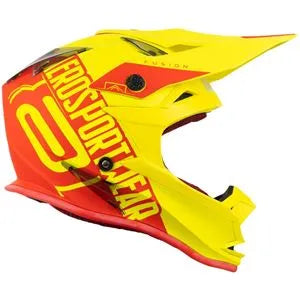 Capacete ASW Fusion Sawn - Amarelo Fluor/Vermelho