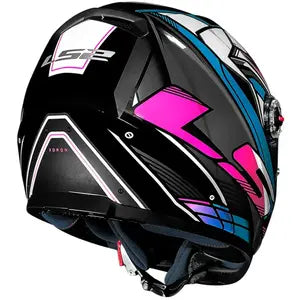 Capacete LS2 FF358 Xdron - Branco/Rosa/Azul Cyan