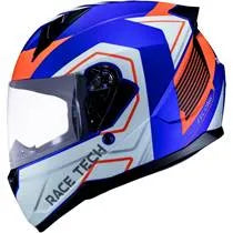 Capacete Race Tech Sector Exilio - Azul/Laranja Fosco