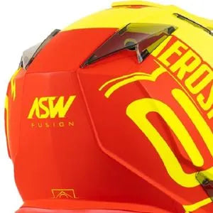 Capacete ASW Fusion Sawn - Amarelo Fluor/Vermelho