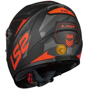 Capacete LS2 FF358 Tank - Preto/Laranja Camuflado Fosco