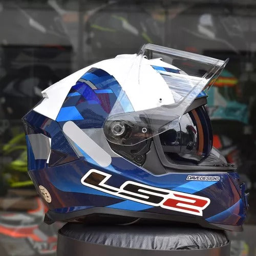 LS2 FF800 STORM JOHN MCPHEE AZUL LEVE BICOMPOSTO COR Azul/branco