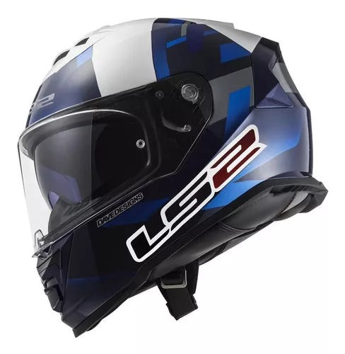 LS2 FF800 STORM JOHN MCPHEE AZUL LEVE BICOMPOSTO COR Azul/branco